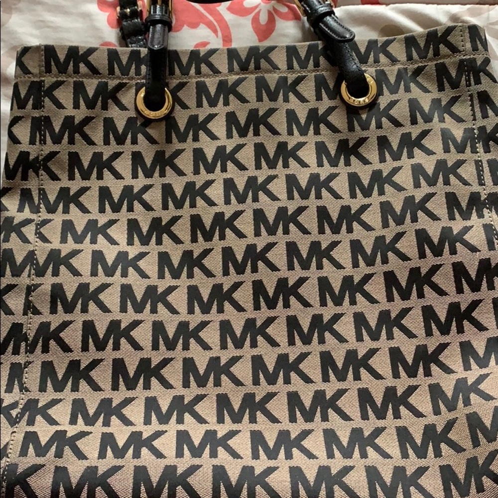 MK black and brown monogram purse